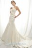 Sweetheart Ruffles Train Flower Trimmed White Wedding Dresses 2013.jpg