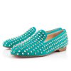 Christian Louboutin Loafers Rolling Spikes Flat Suede Caraibes Silver.jpg