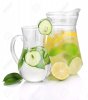 21473038-Cold-water-with-lemon-cucumber-and-ice-in-pitchers-isolated-on-white-Stock-Photo.jpg