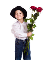 little-boy-red-roses-black-hat-bouquet-isolated-white-49568249.jpg