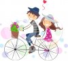 1049194-Royalty-Free-RF-Clip-Art-Illustration-Of-A-Valentine-Stick-Couple-Riding-A-Bike.jpg